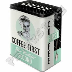 Retró Fémdoboz - Coffee, Kávé az első Dombornyomott