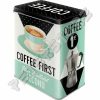 Retró Fémdoboz - Coffee, Kávé az első Dombornyomott