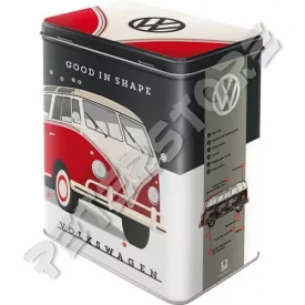 Retró Fémdoboz - Volkswagen VW T1 Busz Dombornyomott