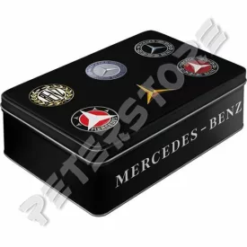 Retró Fémdoboz - Mercedes-Benz Logók Dombornyomott