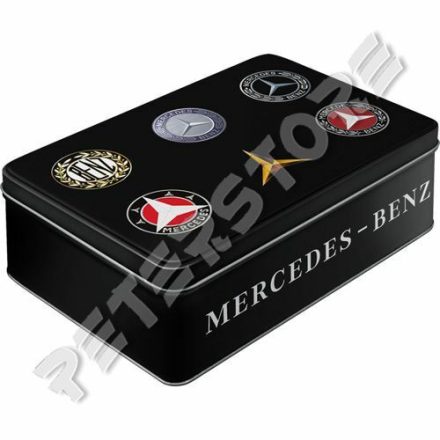 Retró Fémdoboz - Mercedes-Benz Logók Dombornyomott