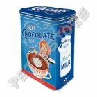 Retró Fémdoboz Csatos, Aromazárós - Cacao, Kakaó Dombornyomott