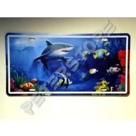 Retró Fém Tábla - Rendszámtábla - Cápa