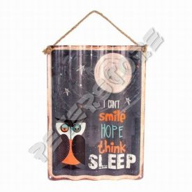 Retró Fém Tábla - Bagoly