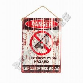 Retró Fém Tábla - Danger! Áramütés veszélye!