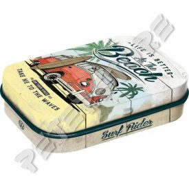   Retró Cukorkás Fémdoboz - Volkswagen VW T1 Busz Dombornyomott