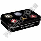 Retró Cukorkás Fémdoboz XL - Mercedes-Benz Logók Dombornyomott