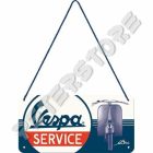 Retró Fém Tábla - Vespa Service, Szerviz Dombornyomott