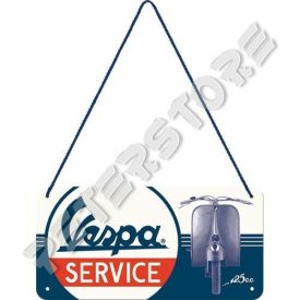 Retró Fém Tábla - Vespa Service, Szerviz Dombornyomott