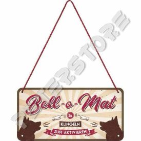 Retró Fém Tábla - Csak egyszer csengessen Dombornyomott