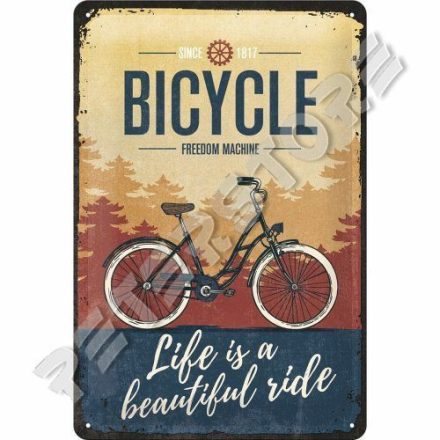 Retró Fém Tábla - Bicycle - Bicikli - Kerékpár Dombornyomott
