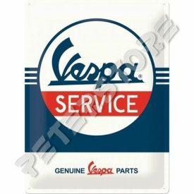 Retró Fém Tábla - Vespa Service, Szerviz Dombornyomott