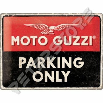 Retró Fém Tábla - Moto Guzzi Parkoló Dombornyomott