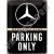 Retró Fém Tábla - Mercedes-Benz Parkoló Dombornyomott