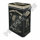 Retró Fémdoboz Csatos, Aromazárós - Goodyear Gumik Dombornyomott