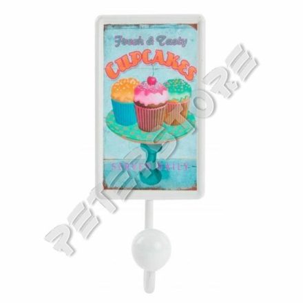 Fém Fali Akasztó, Fogas - Cupcake, Muffin, Sütemény, Tündér torta