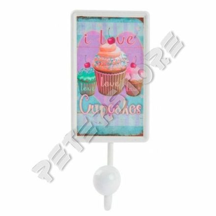 Fém Fali Akasztó, Fogas - Cupcake, Muffin, Sütemény, Tündér torta