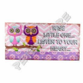 Fa falikép - Bagoly - Hallgass a szívedre