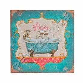 Retró Fém Tábla - Fürdőkád, Fürdőszoba