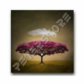 Falikép feszített keret nélküli - Fa felhős