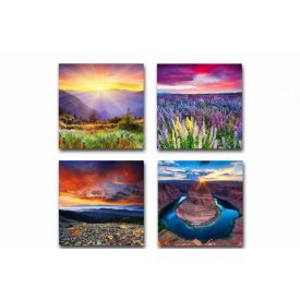 Falikép feszített keret nélküli - Naplemente 4 db-os