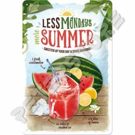 Retró Fém Tábla - Kevesebb hétfő, több nyár Dombornyomott