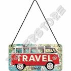 Retró Fém Tábla - Volkswagen VW T1 Busz Dombornyomott