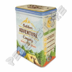 Retró Fémdoboz Csatos, Aromazárós - Kaland Dombornyomott