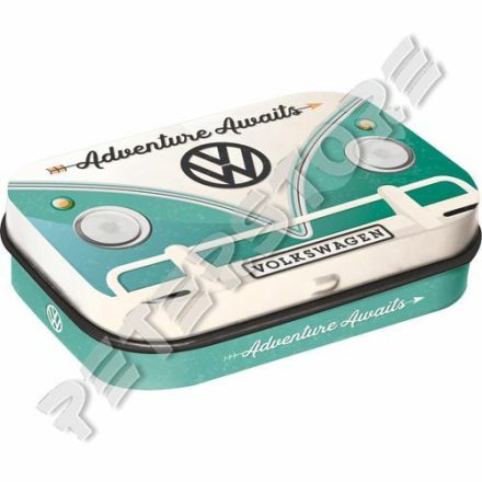 Retró Cukorkás Fémdoboz - Volkswagen VW T1 Busz Dombornyomott