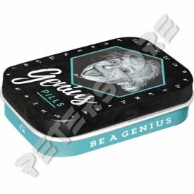 Retró Cukorkás Fémdoboz - Zseni pirulák, Genius pills  Dombornyomott