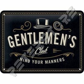 Retró Fém Tábla - Gentlemen's Club Dombornyomott