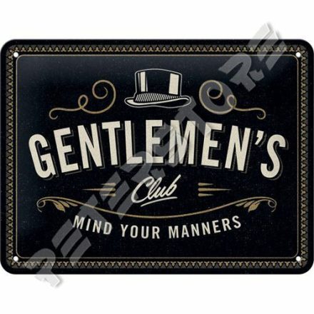 Retró Fém Tábla - Gentlemen's Club Dombornyomott