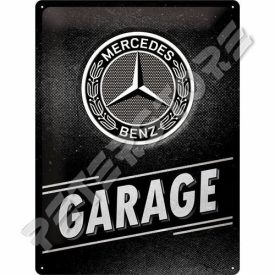   Retró Fém Tábla - Mercedes-Benz Garage, Garázs Dombornyomott