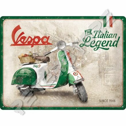 Retró Fém Tábla - Vespa Dombornyomott