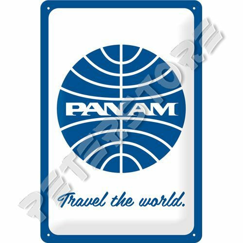 Retró Fém Tábla - Pan American World Airways Logó Dombornyomott