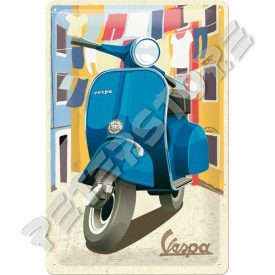 Retró Fém Tábla - Vespa Dombornyomott