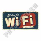 Retró Fém Tábla - Van ingyen Wifi Dombornyomott