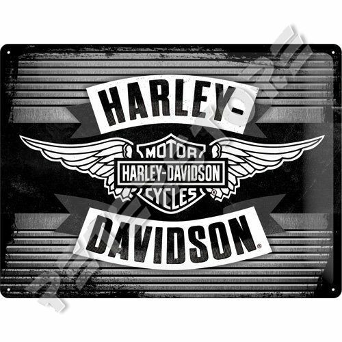 Retró Fém Tábla - Harley-Davidson Logó Dombornyomott