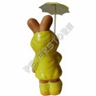 Kerámia Nyúl, Nyuszi Figura Esernyővel   Méret: 6 cm széles, 15 cm magas, 5,5 cm mély