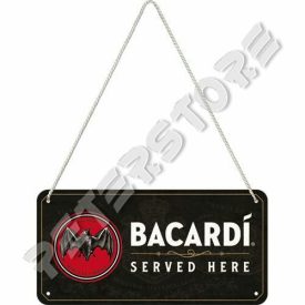 Retró Fém Tábla - Bacardi Dombornyomott Méretek: 10 x 20 cm
