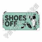 Retró Fém Tábla - Cipőt le, kérem Dombornyomott Méretek: 10 x 20 cm