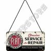 Retró Fém Tábla - Fiat Service & Repair, szerviz, Javítás Dombornyomott Méretek: 10 x 20 cm