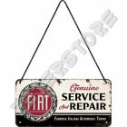 Retró Fém Tábla - Fiat Service & Repair, szerviz, Javítás Dombornyomott Méretek: 10 x 20 cm