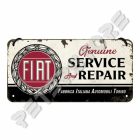 Retró Fém Tábla - Fiat Service & Repair, szerviz, Javítás Dombornyomott Méretek: 10 x 20 cm