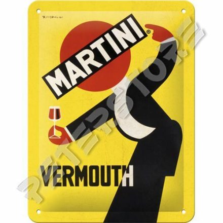 Retró Fém Tábla - Martini Dombornyomott Méretek: 15 x 20 cm