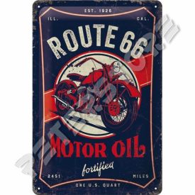 Retró Fém Tábla - U.S. Route 66 Dombornyomott Méretek: 20 x 30 cm