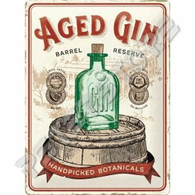 Retró Fém Tábla - Gin Reklámtábla Dombornyomott Méretek: 30 x 40 cm