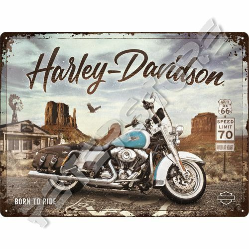 Retró Fém Tábla - Harley-Davidson Motor Logó Reklámtábla Dombornyomott Méretek: 30 x 40 cm