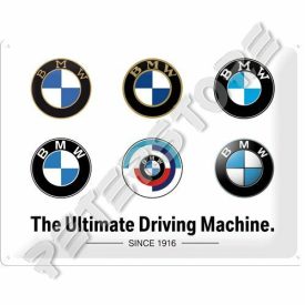 Retró Fém Tábla - BMW Logók Dombornyomott
