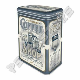   Retró Fémdoboz Csatos, Aromazárós - Vespa Ape - Coffee Shop Dombornyomott